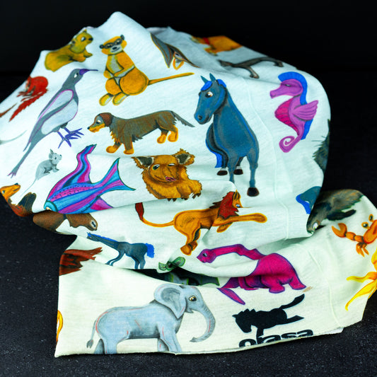 Schlauchschal - viele Tiere, bunt